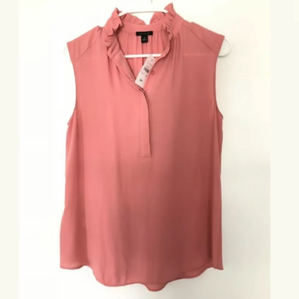 SOLD Ann Taylor Ruffle Collar Sleeveless Top